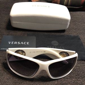 Versace White Plastic Sunglasses